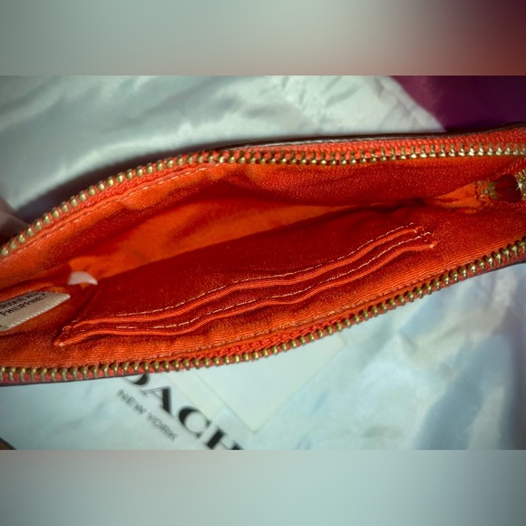 COACH Corner Zip Wristlet in Signature Canvas with Varsity Stripe with Dust Bag - Picture 6 of 6